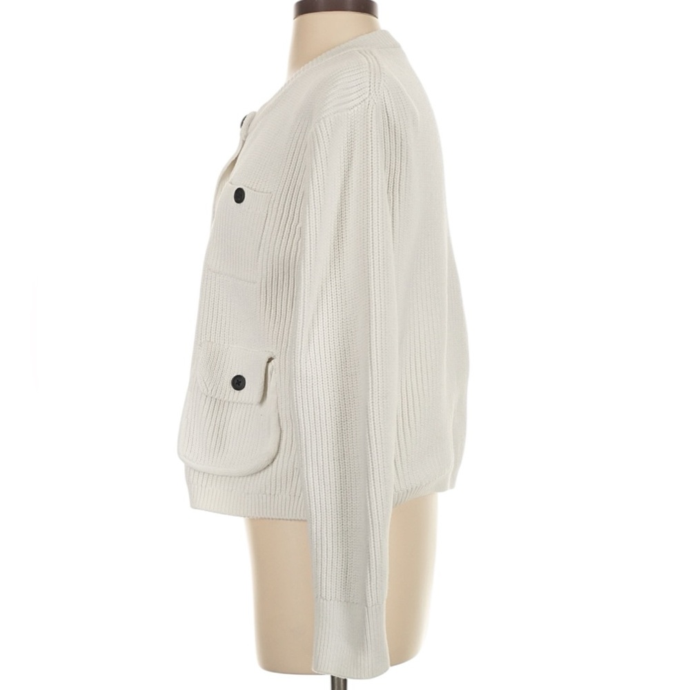 J. Crew Four Pocket Cardigan S Relaxed Fit Soft Cotton Chunky Knit Nautical - Picture 5 of 9